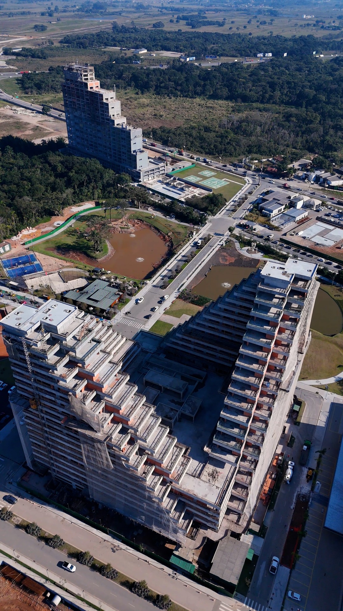 Vista aérea de Porto Belo em expansão